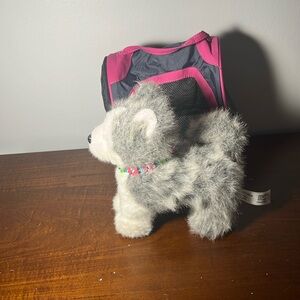 American Girl Doll Dog and Carrier